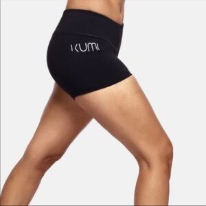 KUMI Booty Shorts High Rise Black Bike Athletic Stretchy I am Beautiful